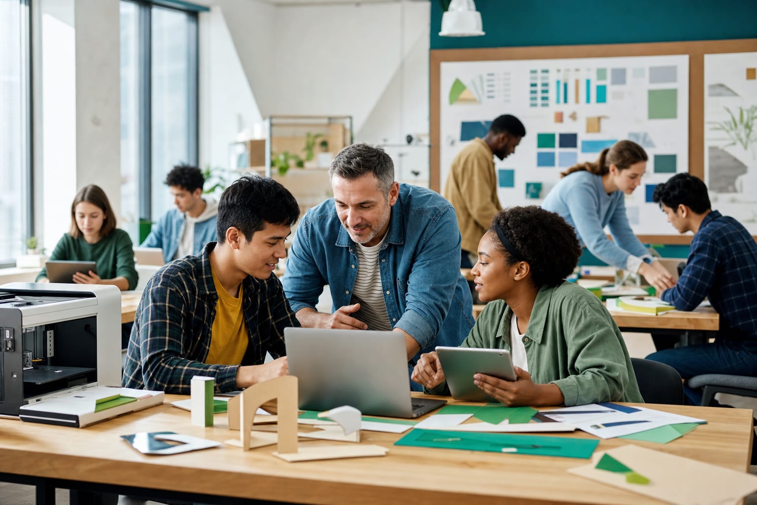 Students in a career exploration classroom session