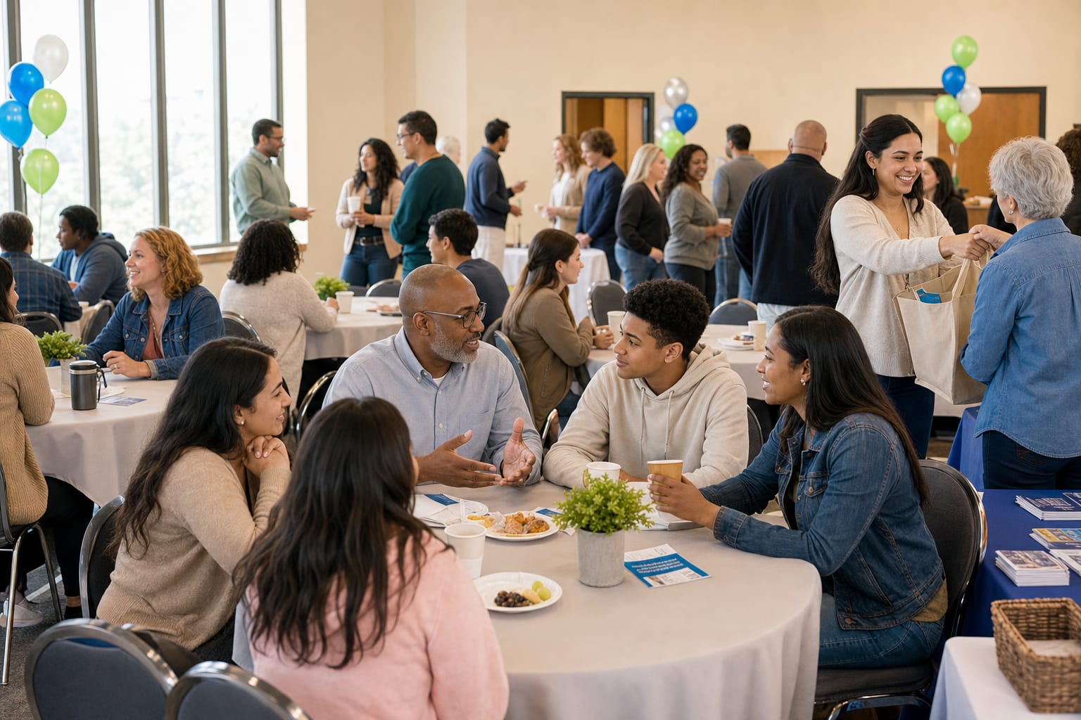 students supported by Cow, families, and supporters gathered at a foundation event
